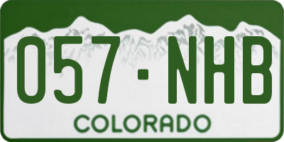 CO license plate 057NHB