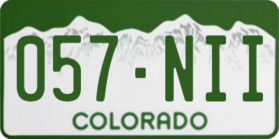 CO license plate 057NII