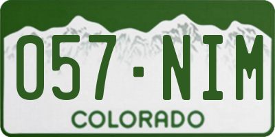 CO license plate 057NIM