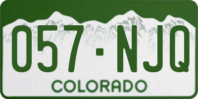 CO license plate 057NJQ