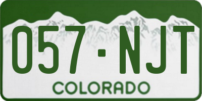 CO license plate 057NJT