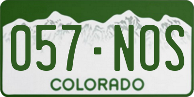 CO license plate 057NOS