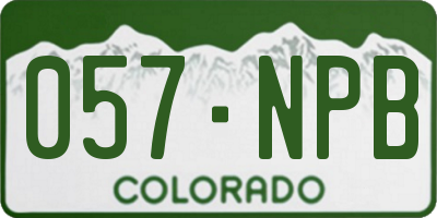 CO license plate 057NPB