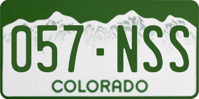 CO license plate 057NSS