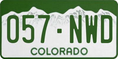 CO license plate 057NWD
