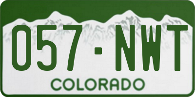 CO license plate 057NWT