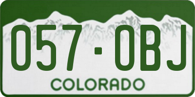 CO license plate 057OBJ