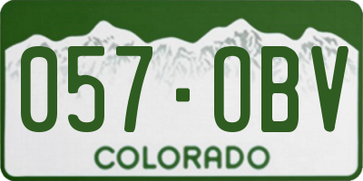 CO license plate 057OBV