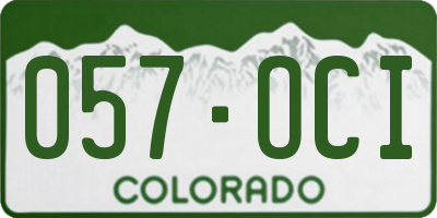 CO license plate 057OCI