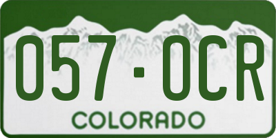 CO license plate 057OCR
