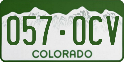 CO license plate 057OCV
