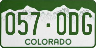 CO license plate 057ODG