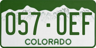 CO license plate 057OEF