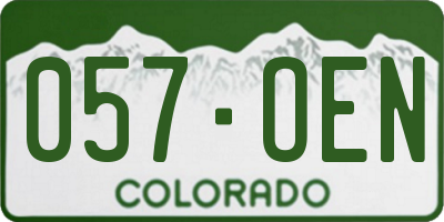CO license plate 057OEN