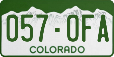 CO license plate 057OFA