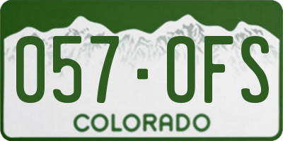 CO license plate 057OFS