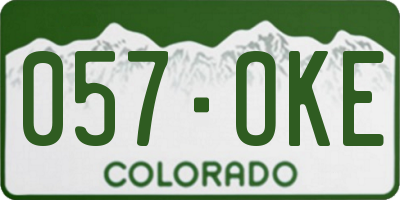 CO license plate 057OKE