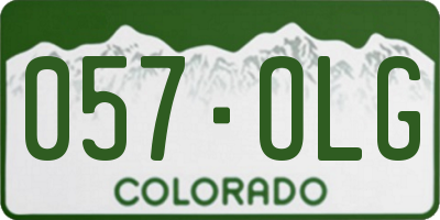 CO license plate 057OLG