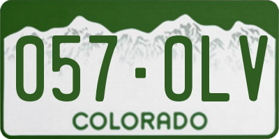 CO license plate 057OLV