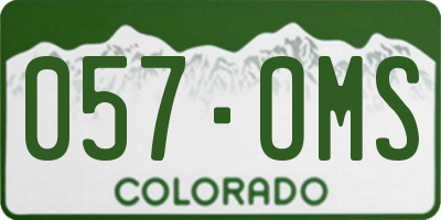 CO license plate 057OMS