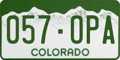 CO license plate 057OPA