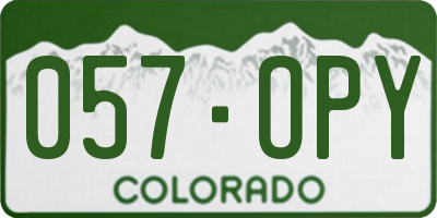 CO license plate 057OPY