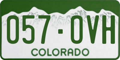 CO license plate 057OVH