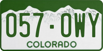 CO license plate 057OWY