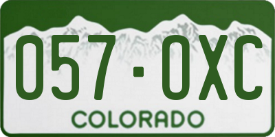 CO license plate 057OXC