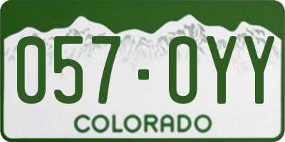 CO license plate 057OYY