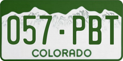 CO license plate 057PBT