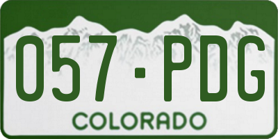 CO license plate 057PDG