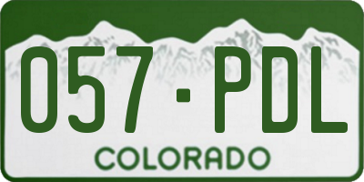 CO license plate 057PDL