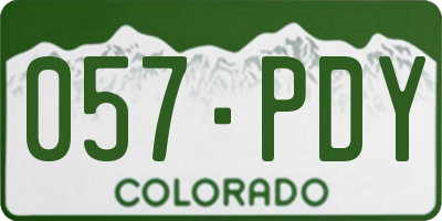 CO license plate 057PDY