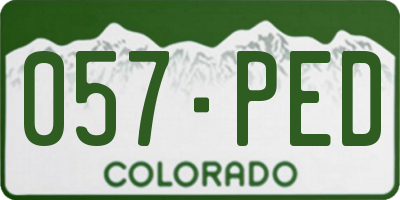 CO license plate 057PED