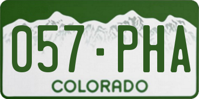 CO license plate 057PHA