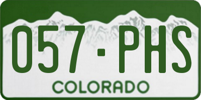 CO license plate 057PHS