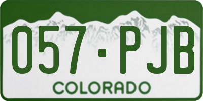 CO license plate 057PJB
