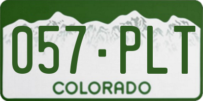 CO license plate 057PLT