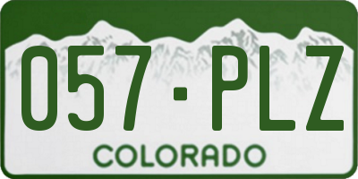 CO license plate 057PLZ