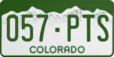 CO license plate 057PTS
