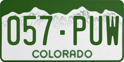 CO license plate 057PUW