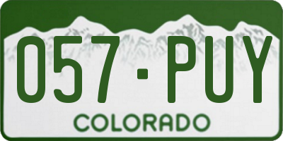 CO license plate 057PUY