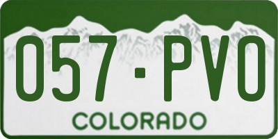 CO license plate 057PVO