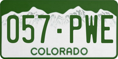 CO license plate 057PWE