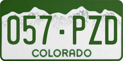 CO license plate 057PZD