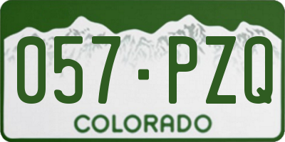CO license plate 057PZQ