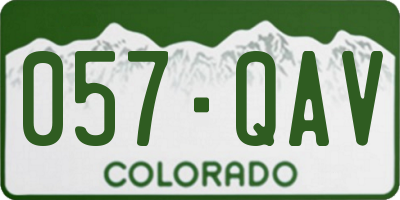 CO license plate 057QAV