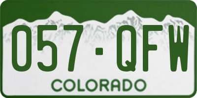 CO license plate 057QFW