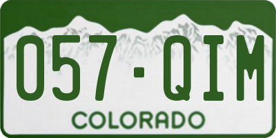 CO license plate 057QIM